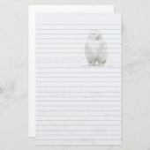 私を見ている鳥のSnowyの動物のフクロウ 便箋 (正面/裏面)