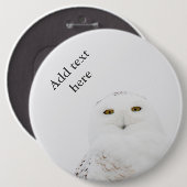 私を見ている鳥のSnowyの動物のフクロウ 缶バッジ (正面&裏面)