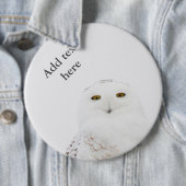 私を見ている鳥のSnowyの動物のフクロウ 缶バッジ (インサイチュ)