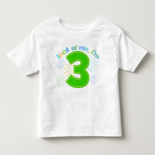 私を見て、私は3だ – 緑 トドラーTシャツ (正面)