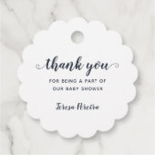 私を見る赤ちゃんシャワーありがとう中性の植物 フェイバータグ (裏面)