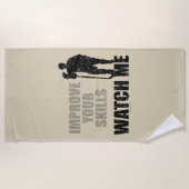 私を見る(ホッケー) ビーチタオル (正面)