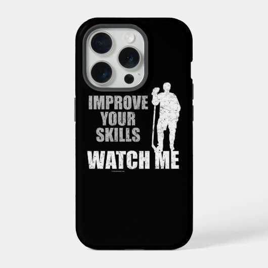 私を見る(ホッケー) iPhoneケース (裏面)