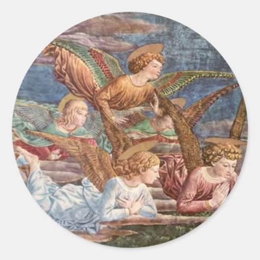 私を見守る天使のステッカー ラウンドシール (正面)