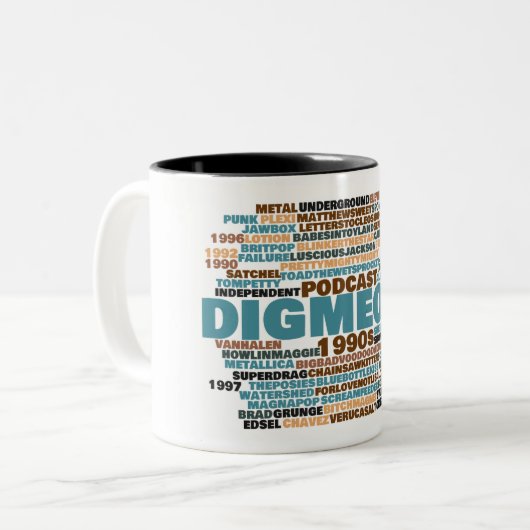 私を言い表わします雲のツートーンマグを掘って下さい ツートーンマグカップ (正面左)