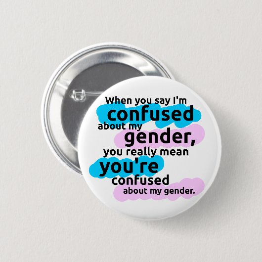 私を言うとき私の性について…混同されます 缶バッジ (正面&裏面)