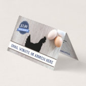 私を販売のための私の鶏の卵についての言うことを許可して下さい 名刺 (裏面)