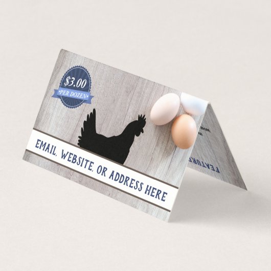 私を販売のための私の鶏の卵についての言うことを許可して下さい 名刺 (裏面)
