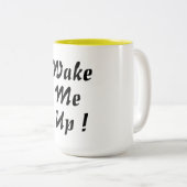 私を起こすコーヒーマグデザインシお洒落ックおもしろい ツートーンマグカップ (正面右)