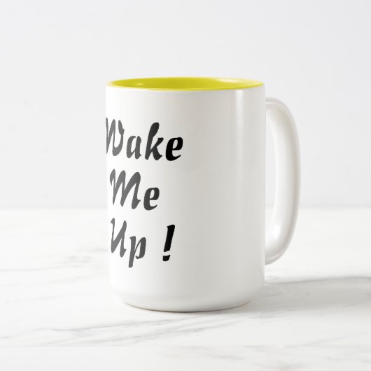 私を起こすコーヒーマグデザインシお洒落ックおもしろい ツートーンマグカップ (正面右)