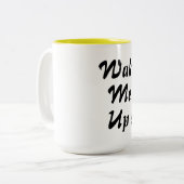 私を起こすコーヒーマグデザインシお洒落ックおもしろい ツートーンマグカップ (正面左)