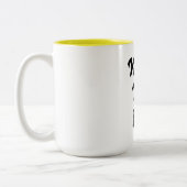 私を起こすコーヒーマグデザインシお洒落ックおもしろい ツートーンマグカップ (左)