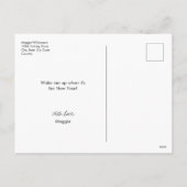 私を起こす新年クリスマスアイラッシュホリデー シーズンポストカード (裏面)