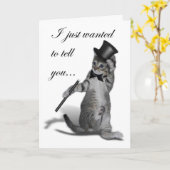 私を踊り感じのように！タップ踊り猫 カード (黄色い花)