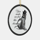 私を踊り感じのように!タップ踊り猫 セラミックオーナメント (右)