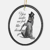 私を踊り感じのように!タップ踊り猫 セラミックオーナメント (左)