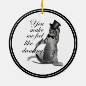 私を踊り感じのように!タップ踊り猫 セラミックオーナメント (裏面)