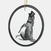 私を踊り感じのように!タップ踊り猫 セラミックオーナメント (左)