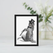 私を踊り感じのように！タップ踊り猫 ポストカード (スタンド正面)