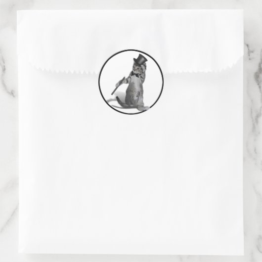 私を踊り感じのように!タップ踊り猫 ラウンドシール (バッグ)