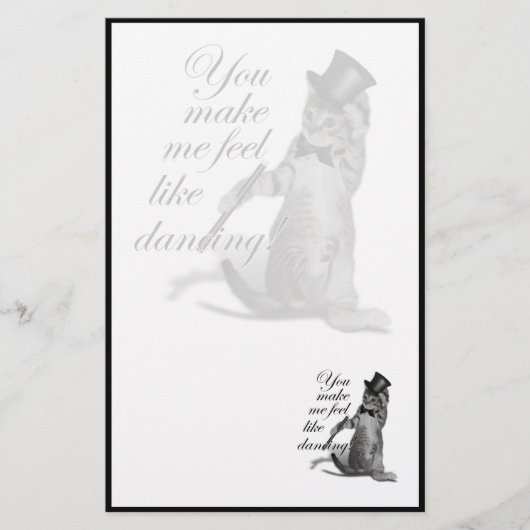 私を踊り感じのように！タップ踊り猫 便箋 (正面)