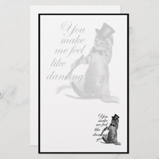 私を踊り感じのように！タップ踊り猫 便箋 (正面/裏面)