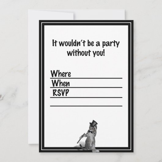 私を踊り感じのように!タップ踊り猫 招待状 (裏面)