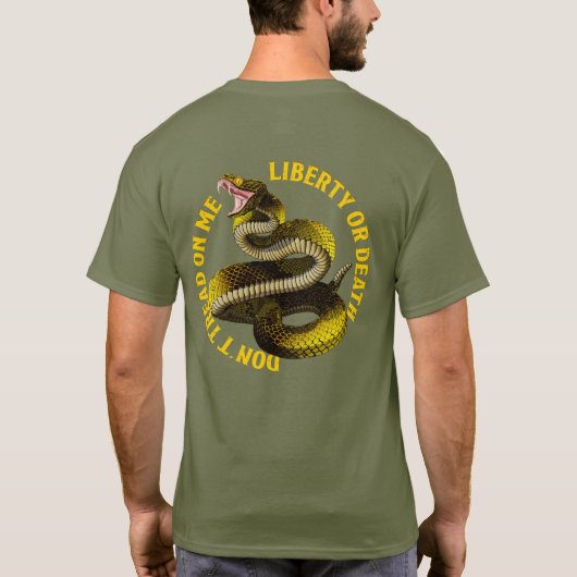 私を踏みにじるな 自由か死か Tシャツ (裏面)