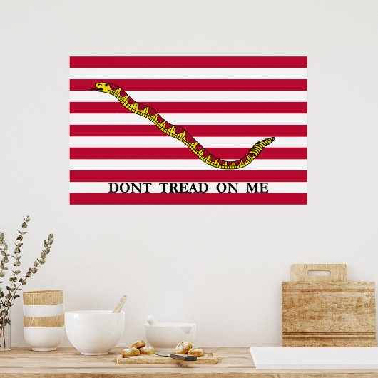 私を踏み付けない – ネイビージャック国旗 ポスター (キッチン)