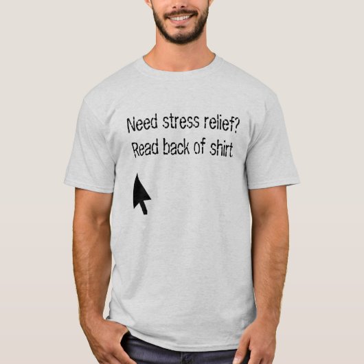 私を蹴って下さい。 ストレスレリーフ、浮き彫りのTシャツ Tシャツ (正面)