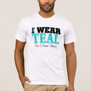 私を身に着けていますティール(緑がかった色)の卵巣癌を個人化して下 Tシャツ