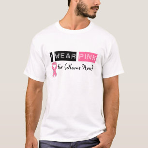 私を身に着けていますピンクのリボンの乳癌をカスタマイズ Tシャツ