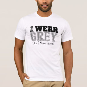 私を身に着けています灰色のリボンの脳腫瘍を個人化して下さい Tシャツ