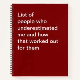 私を過小評価した人々のリストとその方法 ノートブック