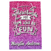 私を過小評価しておもしろいカスタム ミディアムペーパーバッグ (正面)