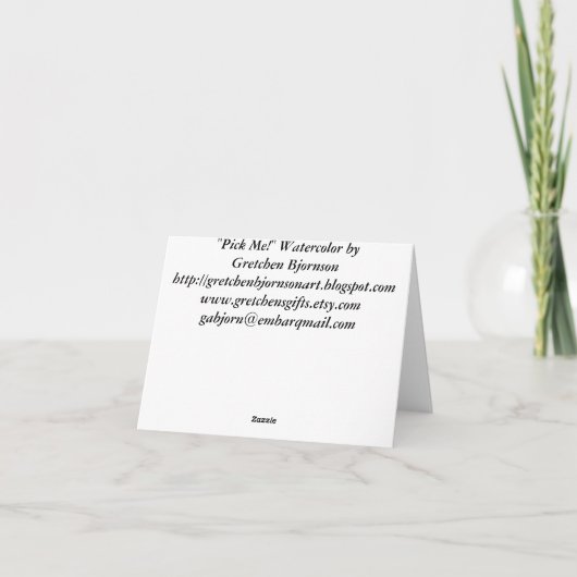 私を選んで下さい! メッセージカード カード (裏面)