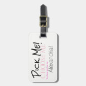 私を選んで下さい! 荷物のラベル ラゲッジタグ (正面縦)