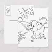 私を郵便はがき-象着色して下さい ポストカード (正面/裏面)