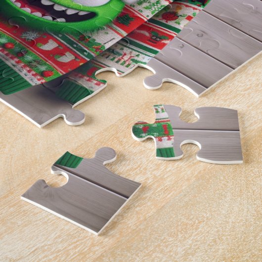 私を醜いと言うな!クリスマス・セーター ジグソーパズル (側面)