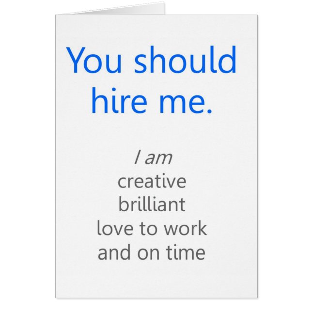 私を雇って下さい (正面)