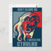 私を非難しない、私はCtulhuに投票 ポストカード (正面/裏面)