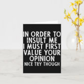 私を面白く侮辱するために - ユーモアあふれる皮肉なウィット カード (黄色い花)