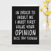 私を面白く侮辱するための皮肉なジョーク文言 カード (黄色い花)