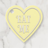 "私を食べる"ティーパーティイエローハートパーソナライズ フェイバータグ (正面)