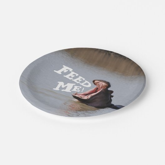 私を食べ物を与えて下さい! カバ ペーパープレート (アングル)