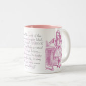 私を飲んで下さい! 不思議の国のマグのピンクのアリス ツートーンマグカップ (正面右)