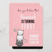 「私を飼い慣らしてくれているの?」 誕生日招待状カスタム 招待状 (正面/裏面)