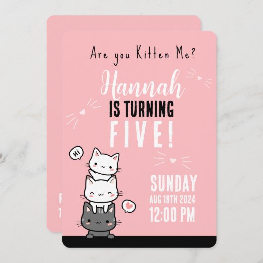 「私を飼い慣らしてくれているの？」 誕生日招待状カスタム 招待状 (正面/裏面)