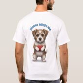 私を養子にしてください – かわいい保護犬のイラストと Tシャツ (裏面)