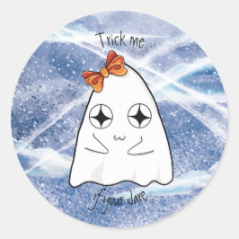 私を騙すもしかわいいハロウィーン幽霊 ラウンドシール
